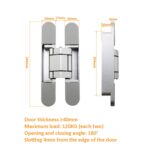 Bisagra cruzada tridimensional ajustable Puerta plegable Bisagra oculta, No. 5 Sand Silver 120kg - Imagen 2