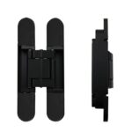 Bisagra cruzada tridimensional ajustable Puerta plegable Bisagra oculta, No. 5 Dumb Black 120kg