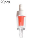 Válvula de retención de la tráquea de la bomba de oxígeno del tanque de peces de 20 piezas, 4mm (White Red)