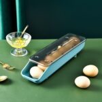2 PCS Llenan automáticamente la caja de almacenamiento de huevos Refrigerador Caja de mantenimiento fresco, 1 Layers  Blue