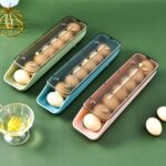 2 PCS Llenan automáticamente la caja de almacenamiento de huevos Refrigerador Caja de mantenimiento fresco, 1 Layers Green - Imagen 2