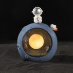 W1153 Resina Planet Night Light Decoraciones para el hogar, estilo:, Silver Star