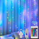 Luces de cadena de cortina de alambre de cobre que cambian de color RGB 16, 3m x 1m 100 LEDs, 3m x 2m  200 LEDs, 3m x 3m 300 LEDs