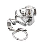 Rueda de pesca de metal Decoración Colgante Mini Rueda Pescado Llavero, A