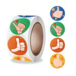 10 PCS Cartoon Thumbs Up Etiqueta de estímulo para maestros, 2.5cm / 1 inch