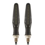 1 par MK-109 lámpara de dirección de flujo de motocicleta luz de señal LED, MK-109(Black ), MK-109(Yellow )