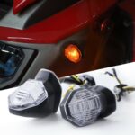 1 par de lámparas de dirección de motocicleta, tiburón pequeño, LED resaltado, MK-100