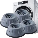 10 Uds. Almohadilla de pie para lavadora con rodillo, Base amortiguadora de goma para refrigerador, 4 PCS