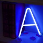 Número de letra azul Luces de neón Luces de decoración navideña