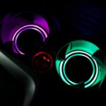 1 par de 68 mm LED Smart Light-Emitting Coaster Light Car Cup Slot Atmósfera Luz, Magic Array - Imagen 3
