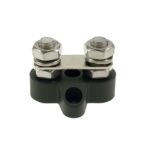 Conector de cable fijo en espiral de bloque de terminales doble, M8 Black