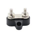 Conector de cable fijo en espiral de bloque de terminales doble, M6 Black
