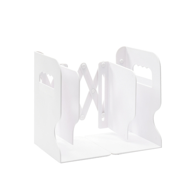 TBD0601927001.jpg Soporte de almacenamiento de libros plegable y retráctil de escritorio, White - Imagen 1
