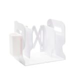 Soporte de almacenamiento de libros plegable y retráctil de escritorio, White + Pen Holder