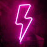 Luz de noche de decoración de lámpara de modelado LED de neón, estilo:, Pink  Thunder