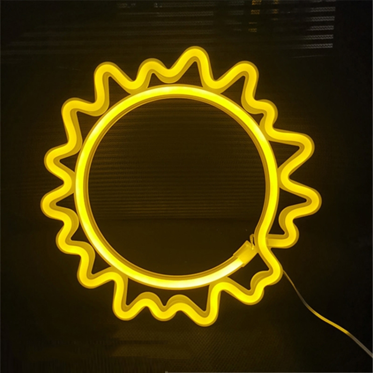 TBD0601928411.jpg Luz de noche de decoración de lámpara de modelado LED de neón, estilo:, Yellow Light Sun - Imagen 1