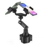 Portavasos multifuncional giratorio de doble mandril para teléfono móvil, Double Chuck Phone Holder