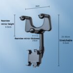 ZJ099 Soporte giratorio para teléfono con espejo retrovisor para automóvil de 360 ​​grados, ZJ099 - Imagen 3