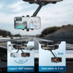 ZJ099 Soporte giratorio para teléfono con espejo retrovisor para automóvil de 360 ​​grados, ZJ099 - Imagen 4