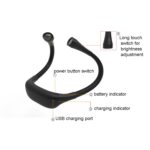 Lámpara de cuello colgante, protección ocular para estudiantes, lámpara de lectura Led, lámpara de libro recargable por USB, Blanco, Negro - Imagen 4