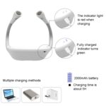 Lámpara de cuello colgante, protección ocular para estudiantes, lámpara de lectura Led, lámpara de libro recargable por USB, Blanco, Negro - Imagen 5
