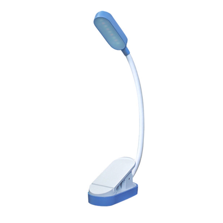 TBD0601955701A.jpg 9 LEDs Mini Clip Lámpara de escritorio Carga USB Estudiante Protección ocular Lámpara de lectura, Blue and White, Negro - Imagen 1
