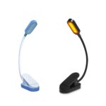 9 LEDs Mini Clip Lámpara de escritorio Carga USB Estudiante Protección ocular Lámpara de lectura, Blue and White, Negro - Imagen 2