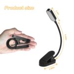 9 LEDs Mini Clip Lámpara de escritorio Carga USB Estudiante Protección ocular Lámpara de lectura, Blue and White, Negro - Imagen 3