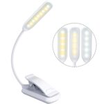 8027-1 9 LEDs Lámpara de lectura Music Score Clip Light, Blanco, Negro