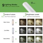 8027-1 9 LEDs Lámpara de lectura Music Score Clip Light, Blanco, Negro - Imagen 4