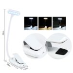 8021 Mini Book Clip Light LED Música Score Protección ocular Lámpara de lectura, Negro, Blanco - Imagen 3