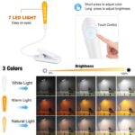 8027D-2 7 Beads LED Eye Protection Lectura Plegable Libro Clip Luz, Blanco, Negro - Imagen 3