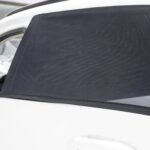 1 par de sombrillas de cortina adhesiva de malla de lino para coche, Front window 140x92cm