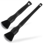 Cepillo de salida de aire acondicionado de coche Cepillo suave de limpieza interior, Small+Large Black
