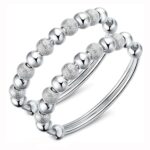 Pulsera Vera de cuentas redondas transferibles para mujer de 2 piezas
