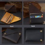 18K-120 Portatarjetas de cuero para almacenamiento de tarjetas bancarias, Black, Yellow brown mad horse, Café, Rojo de vino, Marrón oscuro, Ink Green, Blue, Purple - Imagen 3