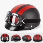 BSDDP A0318 PU Casco Con Gafas, One Size - Imagen 2