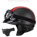 BSDDP A0318 PU Casco Con Gafas, One Size - Imagen 3