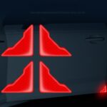2 juegos de pegatinas reflectantes antigolpes de advertencia de seguridad para automóviles, Epoxy Red