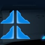 2 juegos de pegatinas reflectantes antigolpes de advertencia de seguridad para automóviles, Epoxy Blue