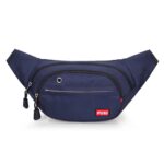 FUXI Pockets Casual Travel Cashier Messenger Chest Bag, Y002 Black, Y002 Blue