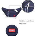 FUXI Pockets Casual Travel Cashier Messenger Chest Bag, Y002 Black, Y002 Blue - Imagen 5