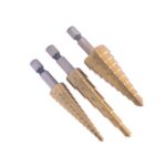 Taladro escalonado de vástago hexagonal 3 en 1, herramienta de apertura de orificio trasero de acero de alta velocidad, 3 In 1 / Set Hexagonal Shank Step Drill - Imagen 2