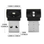 2 PCS Car USB Atmosphere Light LED Luz de iluminación decorada, Colorful Adjustable - Imagen 2