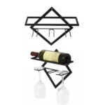 Estante de vino montado en la pared Cocina Comedor Colgando Copa de vino Estante de botella de vino, Hanging Cup