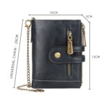 Cartera corta Baellerry con doble cremallera y tres pliegues para hombre, Baellerry Brown - Imagen 3