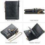 Cartera corta Baellerry con doble cremallera y tres pliegues para hombre, Baellerry Brown - Imagen 4