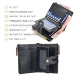 Cartera corta Baellerry con doble cremallera y tres pliegues para hombre, Baellerry Brown - Imagen 6