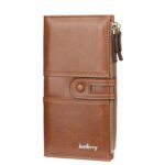 Baellerry - Cartera larga para mujer con cremallera y hebilla de gran capacidad, Baellerry Brown