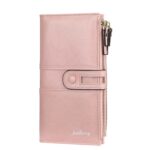 Baellerry - Cartera larga para mujer con cremallera y hebilla de gran capacidad, Baellerry let(Pink